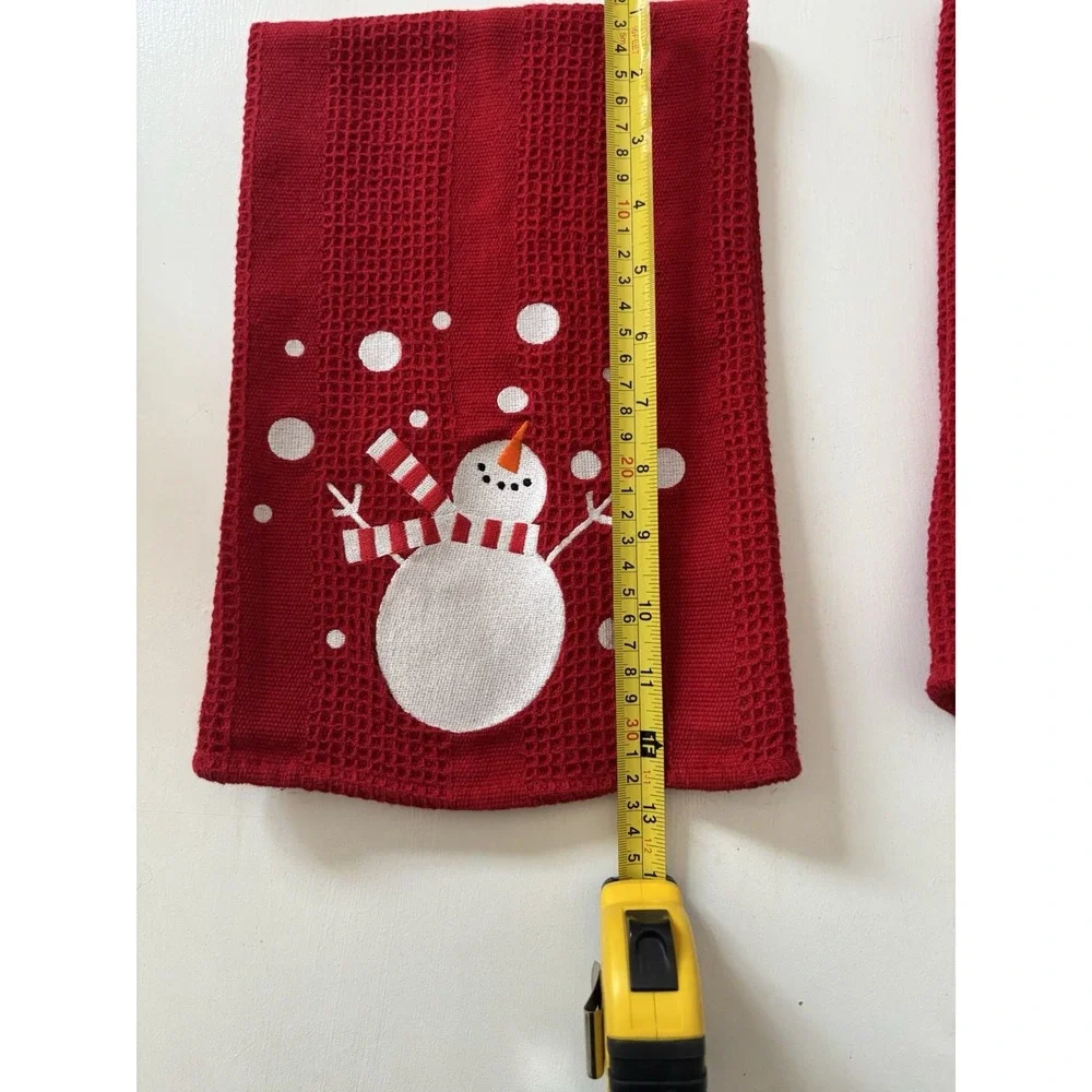 Crate And Barrel Snowman Kitchen Towels. Set Of 2